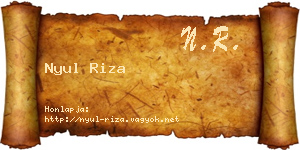 Nyul Riza névjegykártya